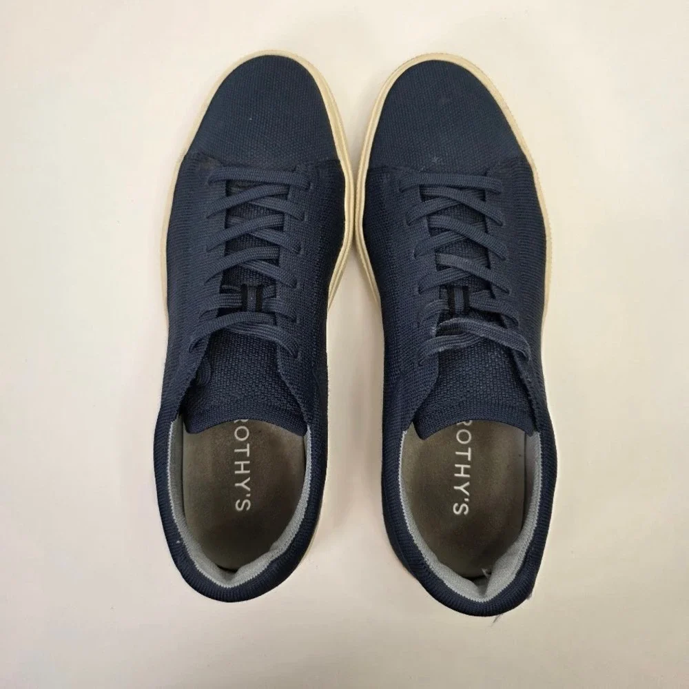Rothy's Mens 11 RS01 Sneaker Navy Blue Knit Sustainable Lace Up Low Top